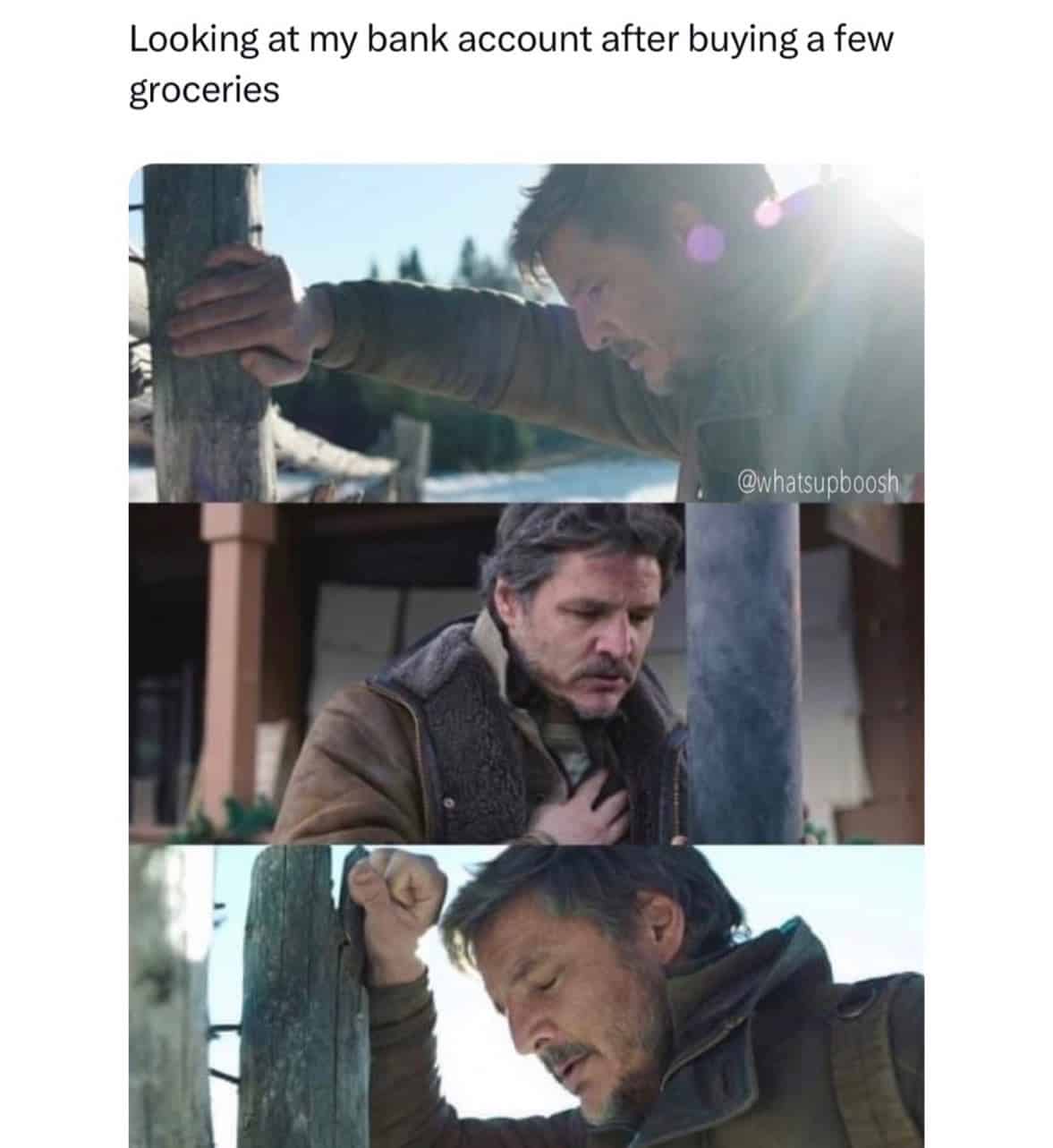 broke memes. Looking at my bank account after buying a few groceries