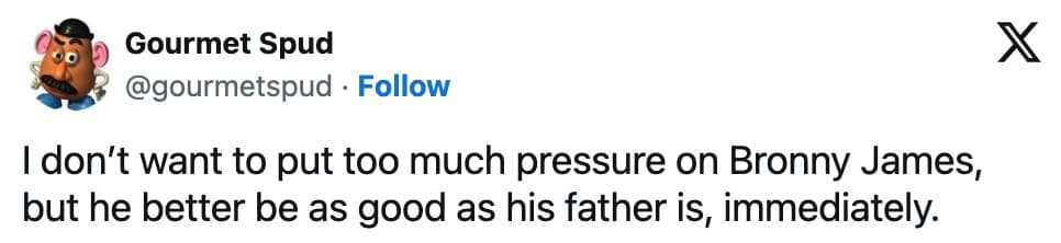 Bronny, LeBron James Jr., draft prospects, draft eligibility, King James, LBJ, basketball memes: sports memes, NBA humor