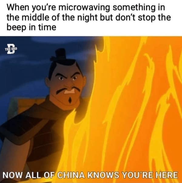 dad memes. When you're microwaving something in the middle of the night but don't stop the beep in time NOW ALL OF CHINA KNOWS YOU'RE HERE