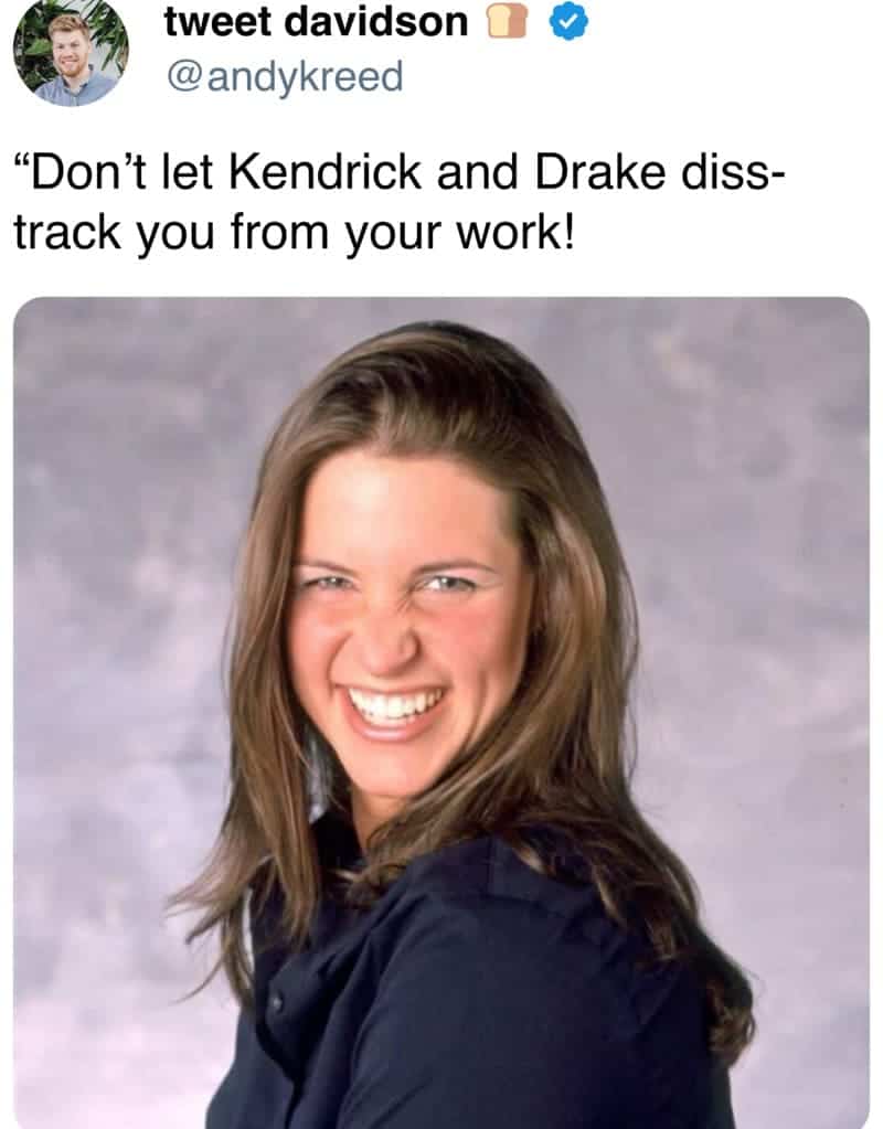 Drake vs Kendrick memes, rap feud memes, music beef tweets