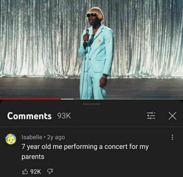 7 year old me performing a concert for my parents