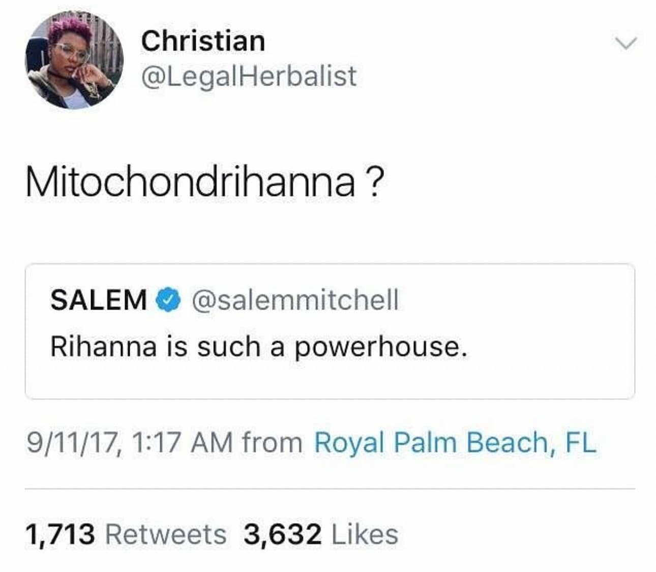 funny memes. Mitochondrihanna ?