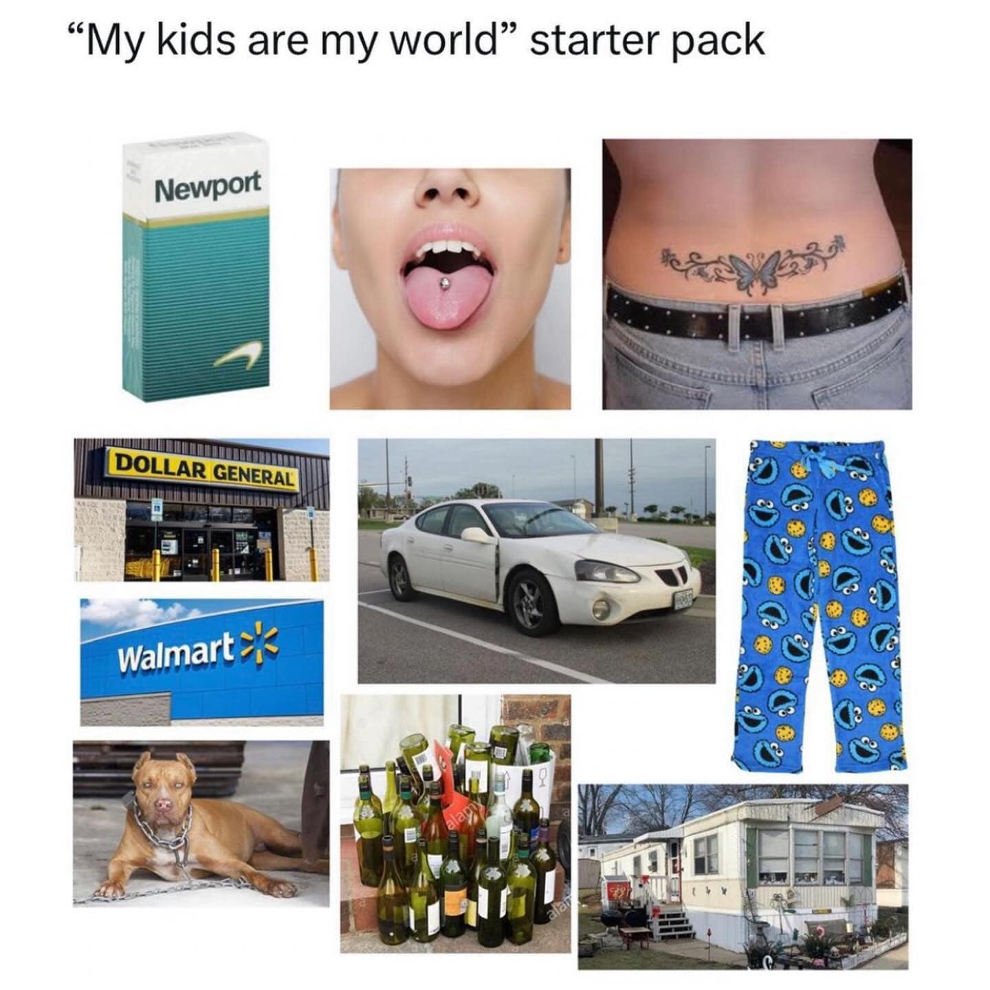 funny memes. "My kids are my world" starter pack