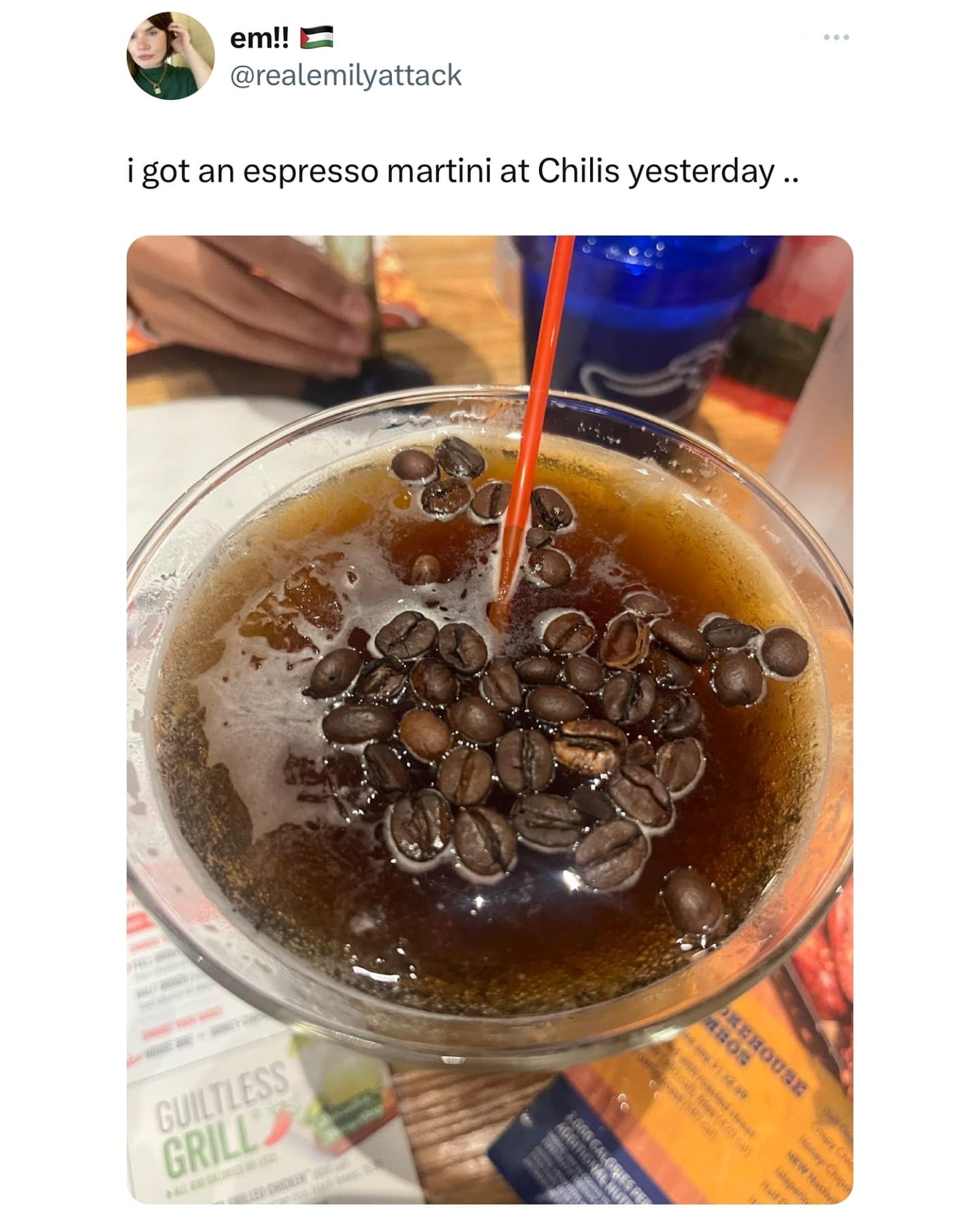 funny memes. i got an espresso martini at Chilis yesterday