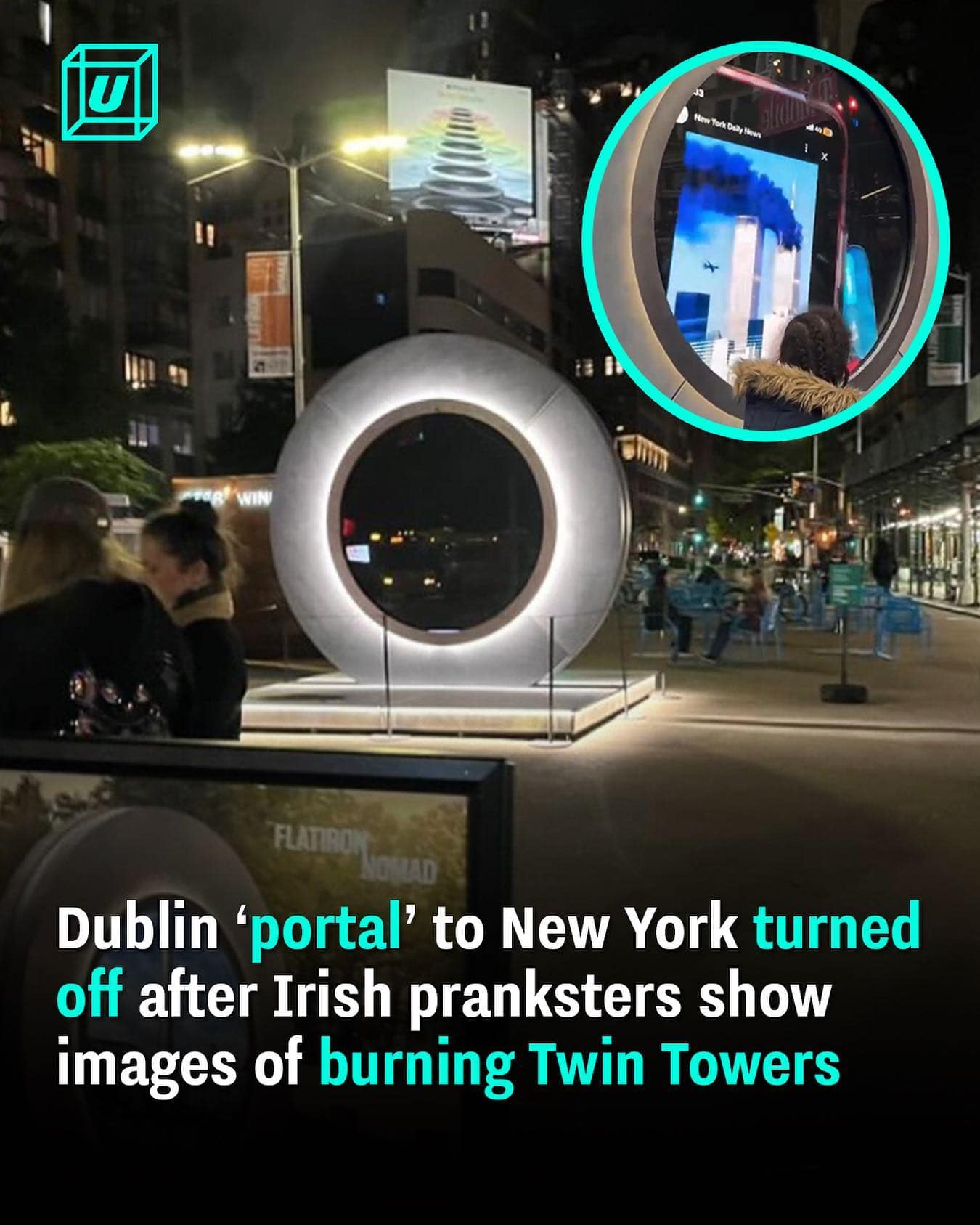 funny memes. Dublin 'portal' to New York turned off after Irish pranksters show images of burning Twin Towers