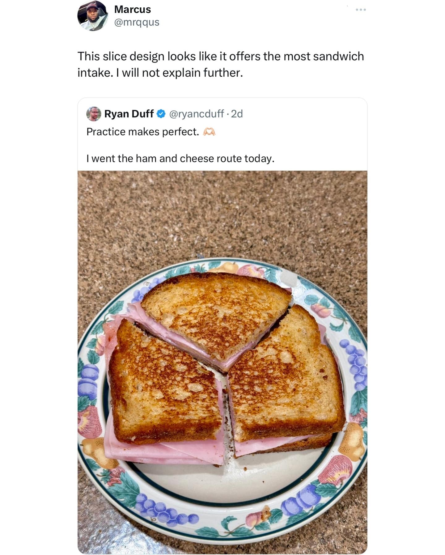 funny memes. This slice design looks like it offers the most sandwich intake. I will not explain further.