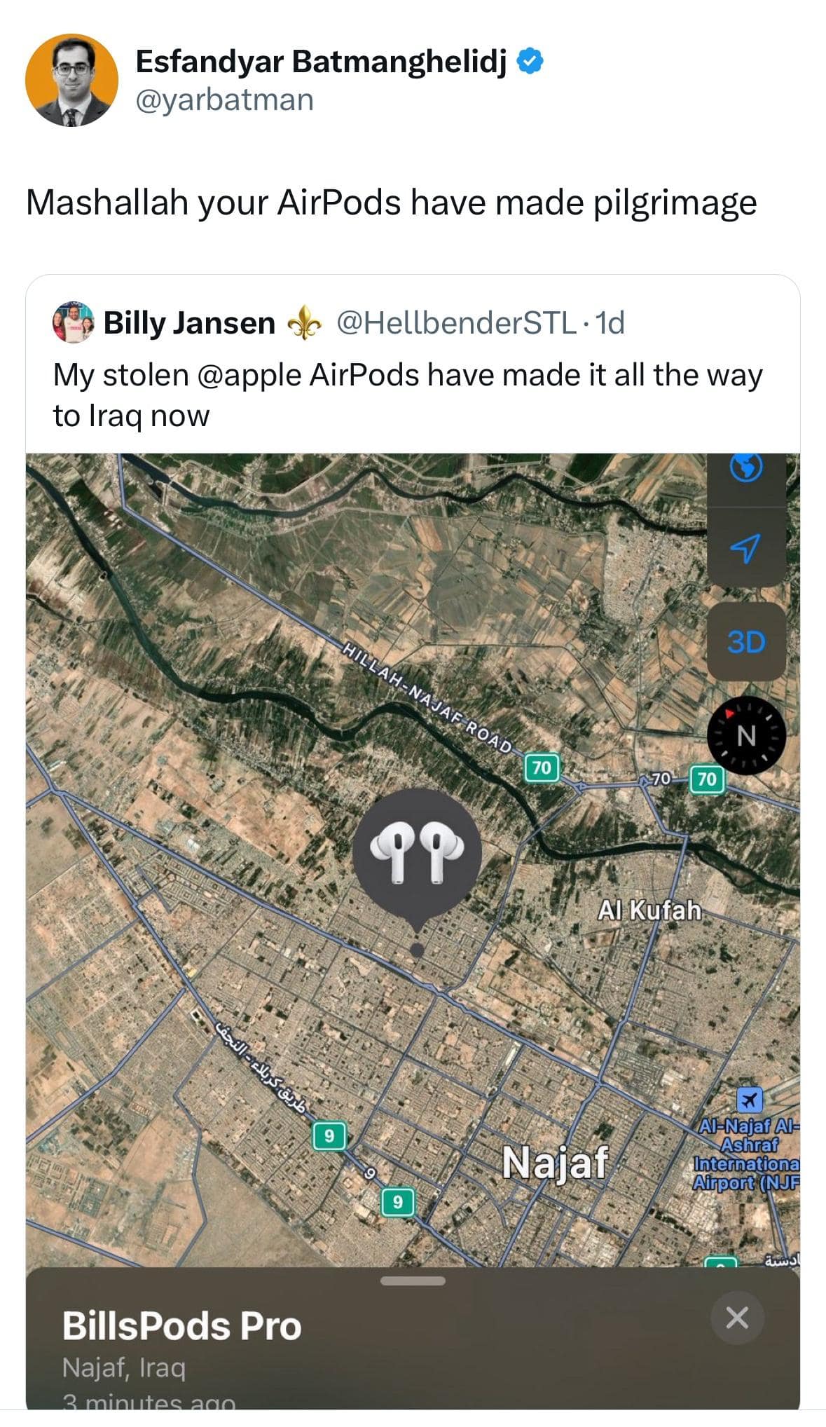 funny pics. Mashallah your AirPods have made pilgrimage