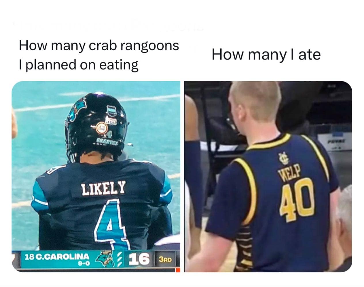 How many crab rangoons I planned on eating How many I ate