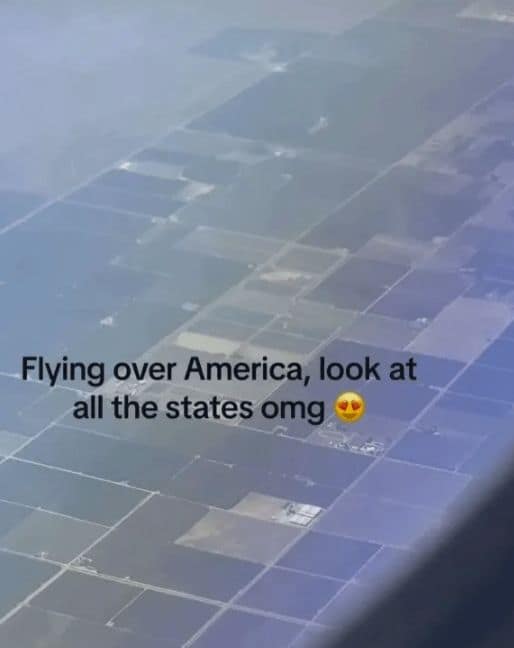 funny pics. Flying over America, look at all the states omg
