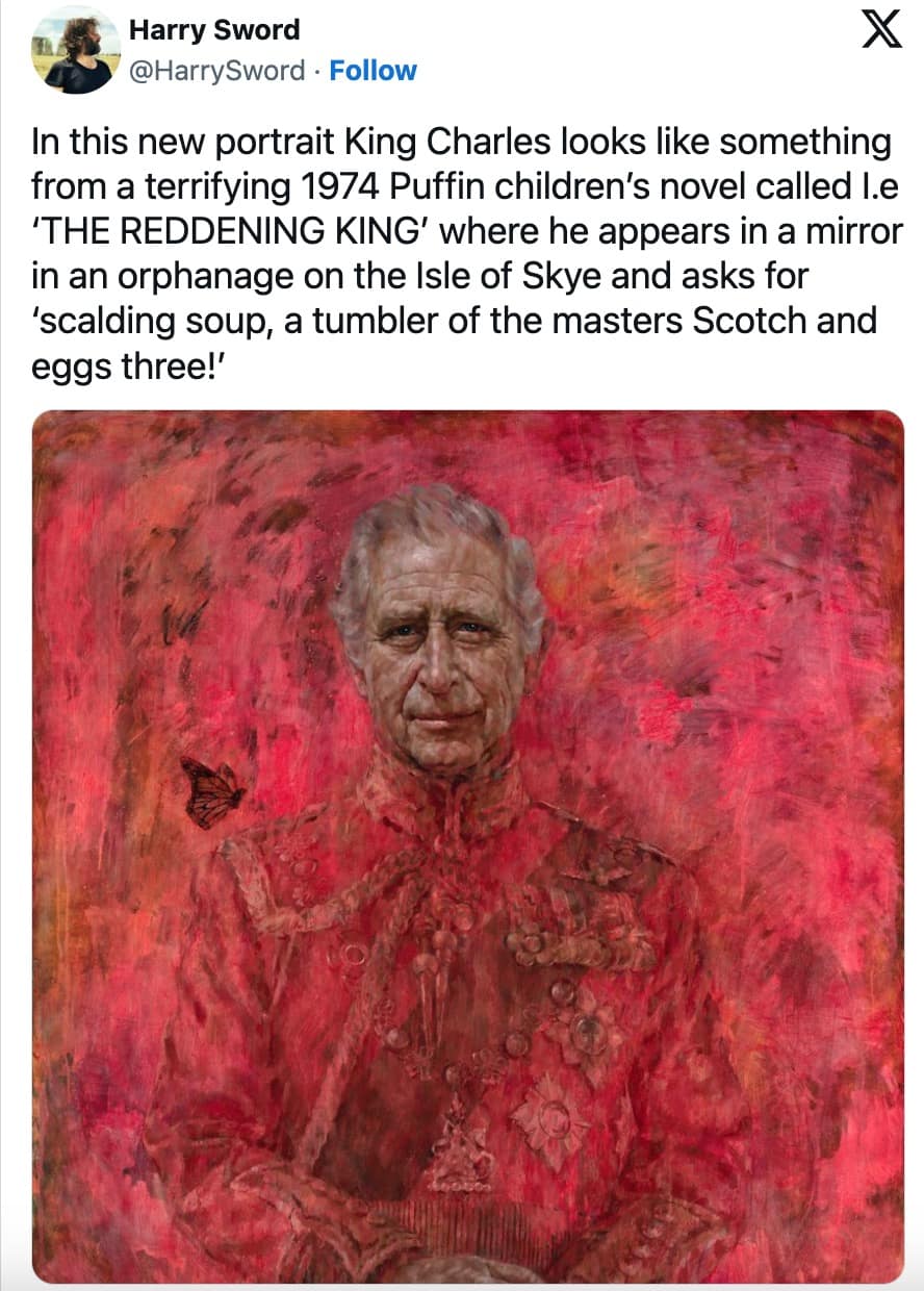 King charles portrait memes, king charles portrait, king charles, prince charles, prince charles portrait memes, king charles portrait reactions, king charles portrait tweets