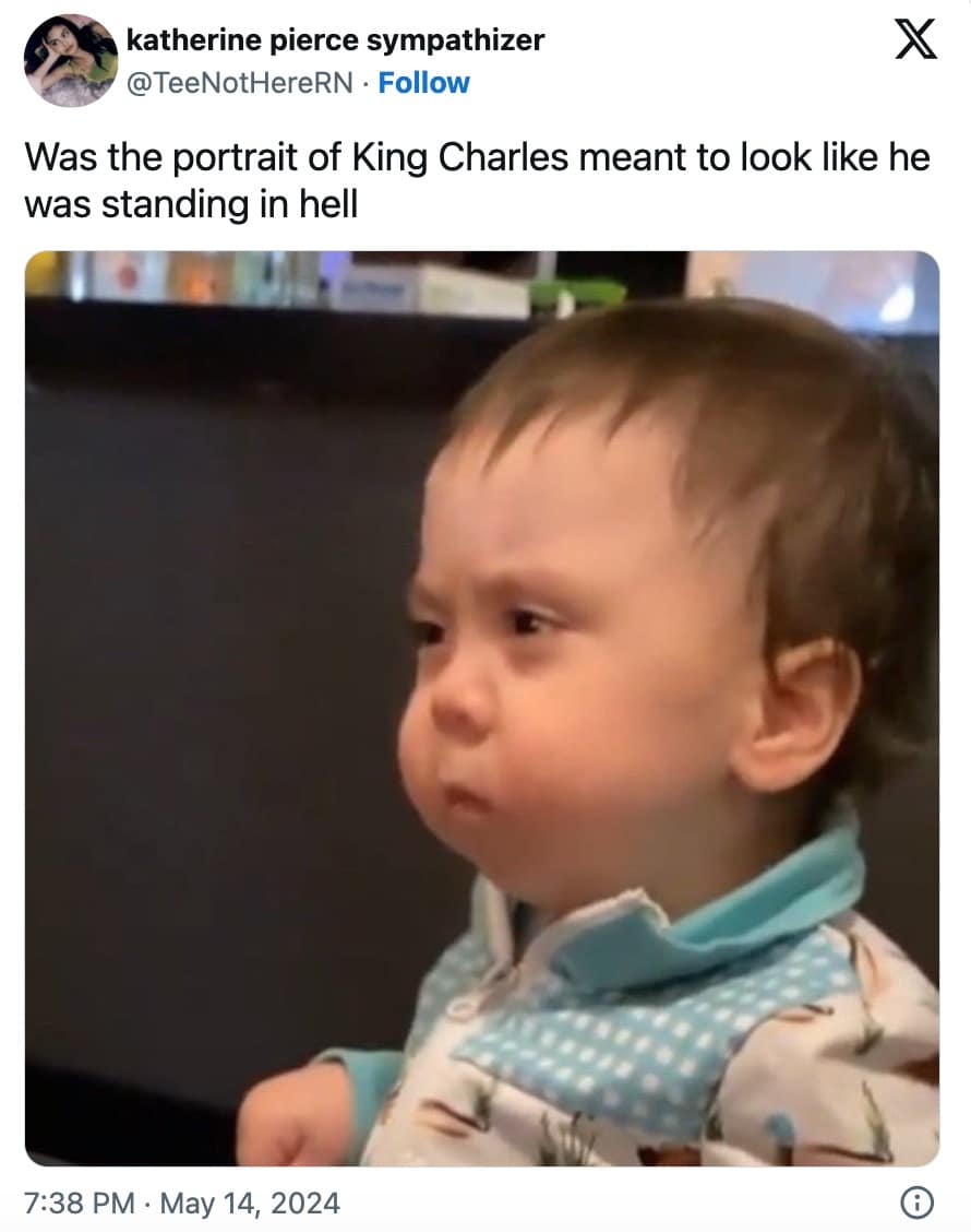 King charles portrait memes, king charles portrait, king charles, prince charles, prince charles portrait memes, king charles portrait reactions, king charles portrait tweets