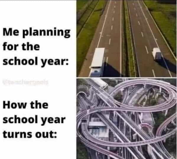 Teacher Memes. Me planning for the school year: bals How the school year turns out: