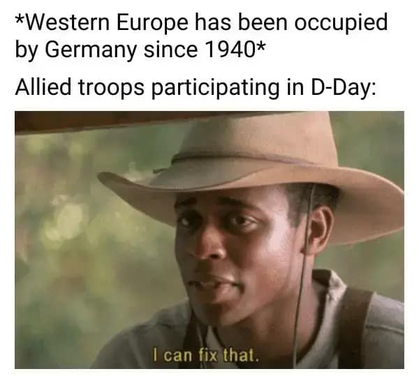 World War II memes, military humor, D-Day jokes, war memes, historical humor