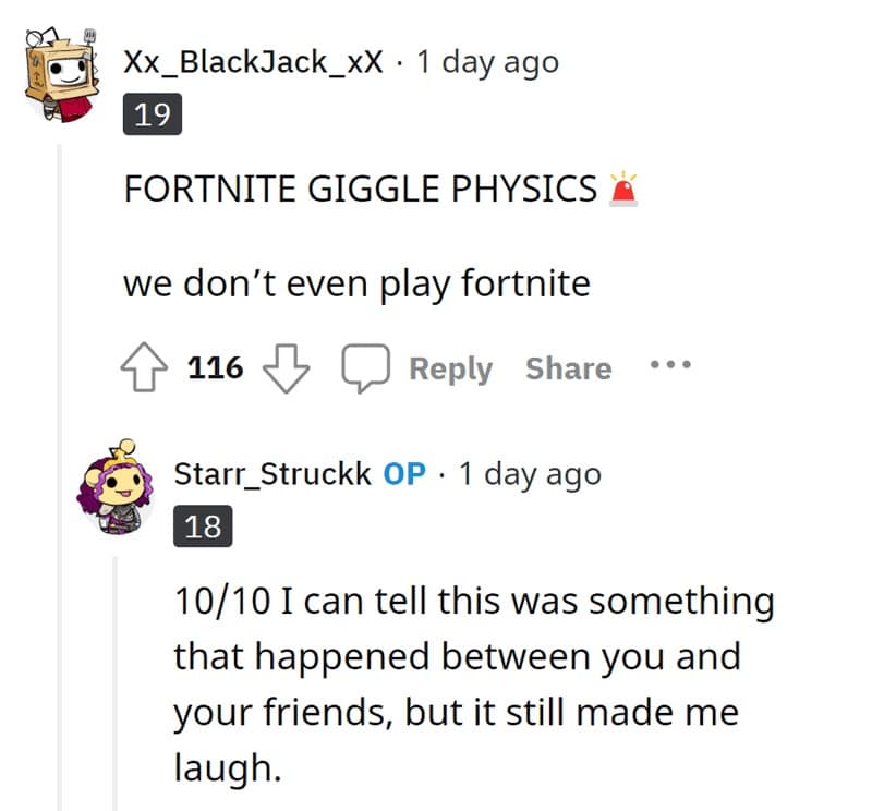 FORTNITE GIGGLE PHYSICS we don't even play fortnite