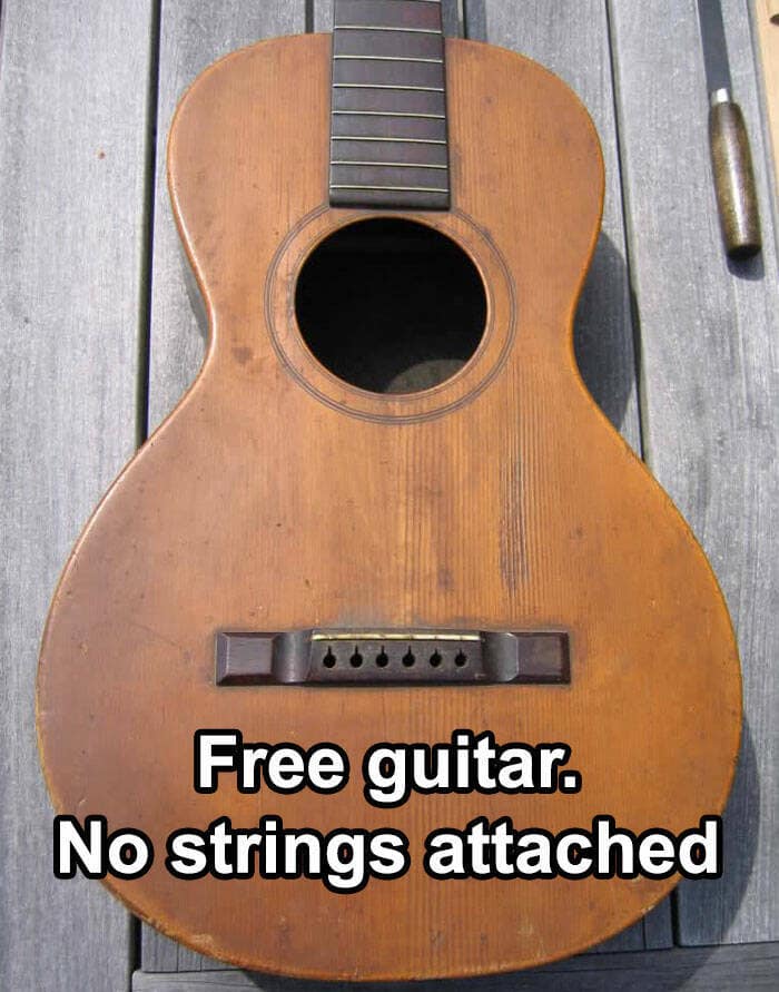 funny pun memes. Free guitar. No strings attached