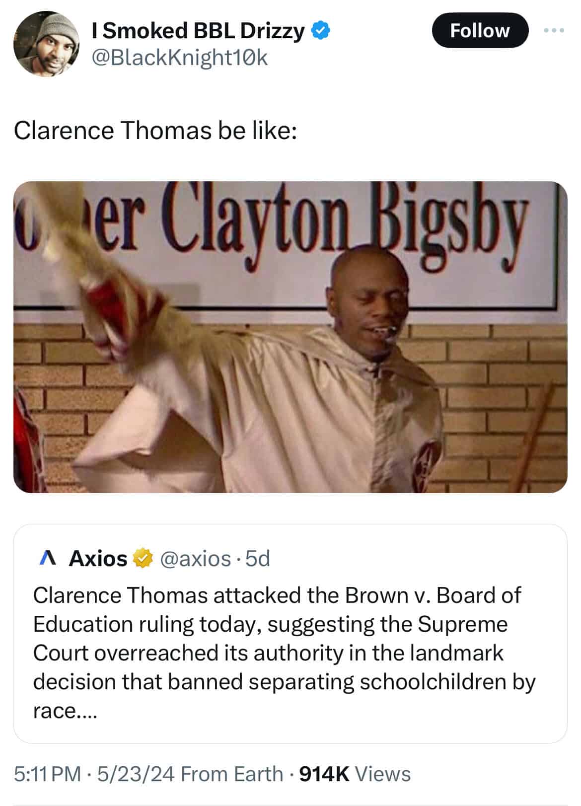 Clarence Thomas be like: