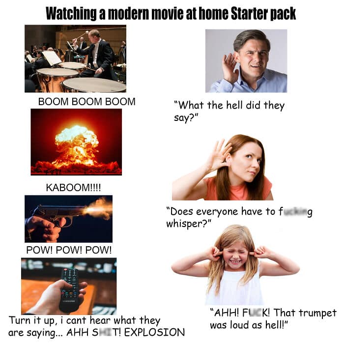 Watching a modern movie at home Starter pack
