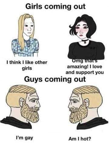 Girls coming out I think I like other girls Omg that's amazing! I love and support you Guys coming out I'm gay Am I hot?