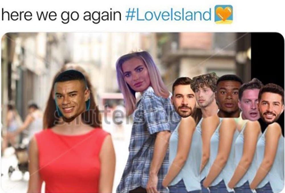 love island memes, trashy reality TV, dating shows
