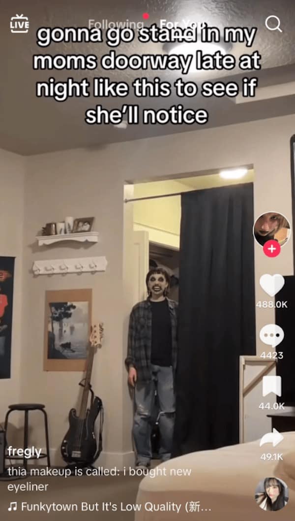 gonna go stand in my a moms doorway late at night like this to see if she'll notice