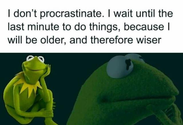 procrastination memes, procrastinator humor, funny delay memes, lazy day memes