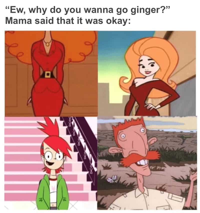 redhead memes. "Ew, why do you wanna go ginger?" Mama said that it was okay: