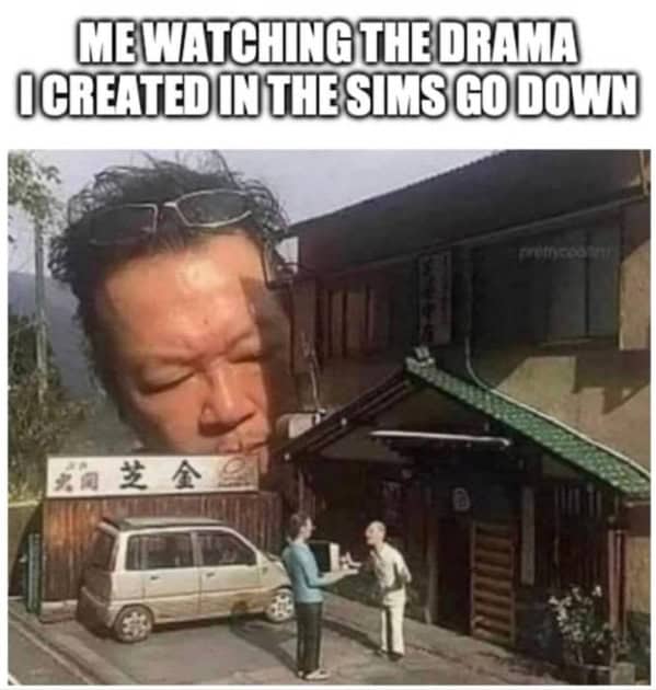 sims memes. ME WATCHING THE DRAMA O CREATED IN THE SIMS GO DOWN