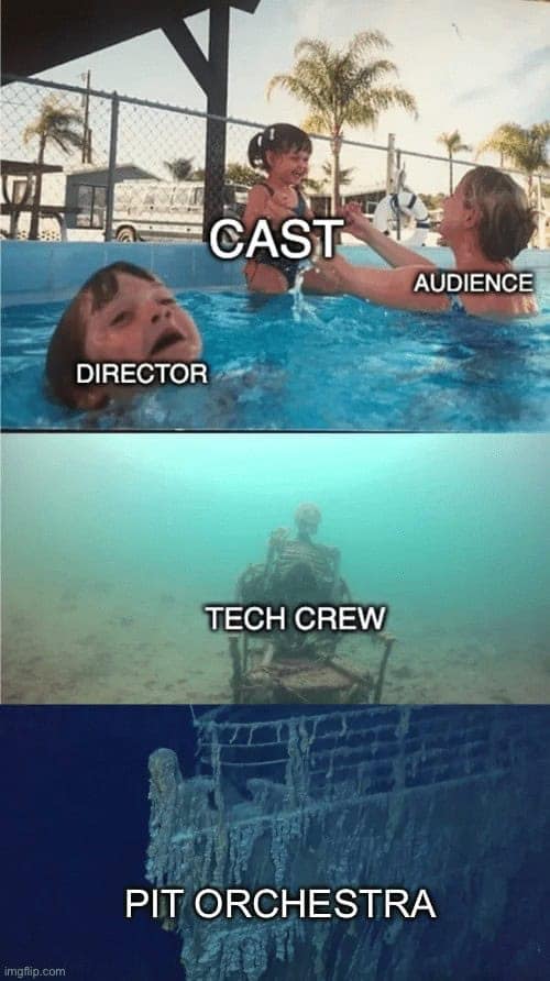 theater memes, theatre memes, Musical Theatre Humor, Drama Club Shenanigans, Actor Life, Stage Performance Jokes, Backstage Antics, Broadway Laughs