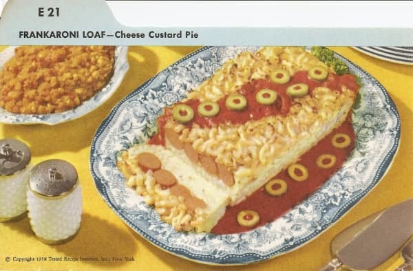 FRANKARONI LOAF-Cheese Custard Pie