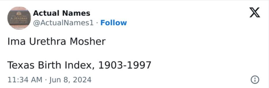 worst names, funny names, old census records, hilarious historical names, amusing historical names, comedic historical names