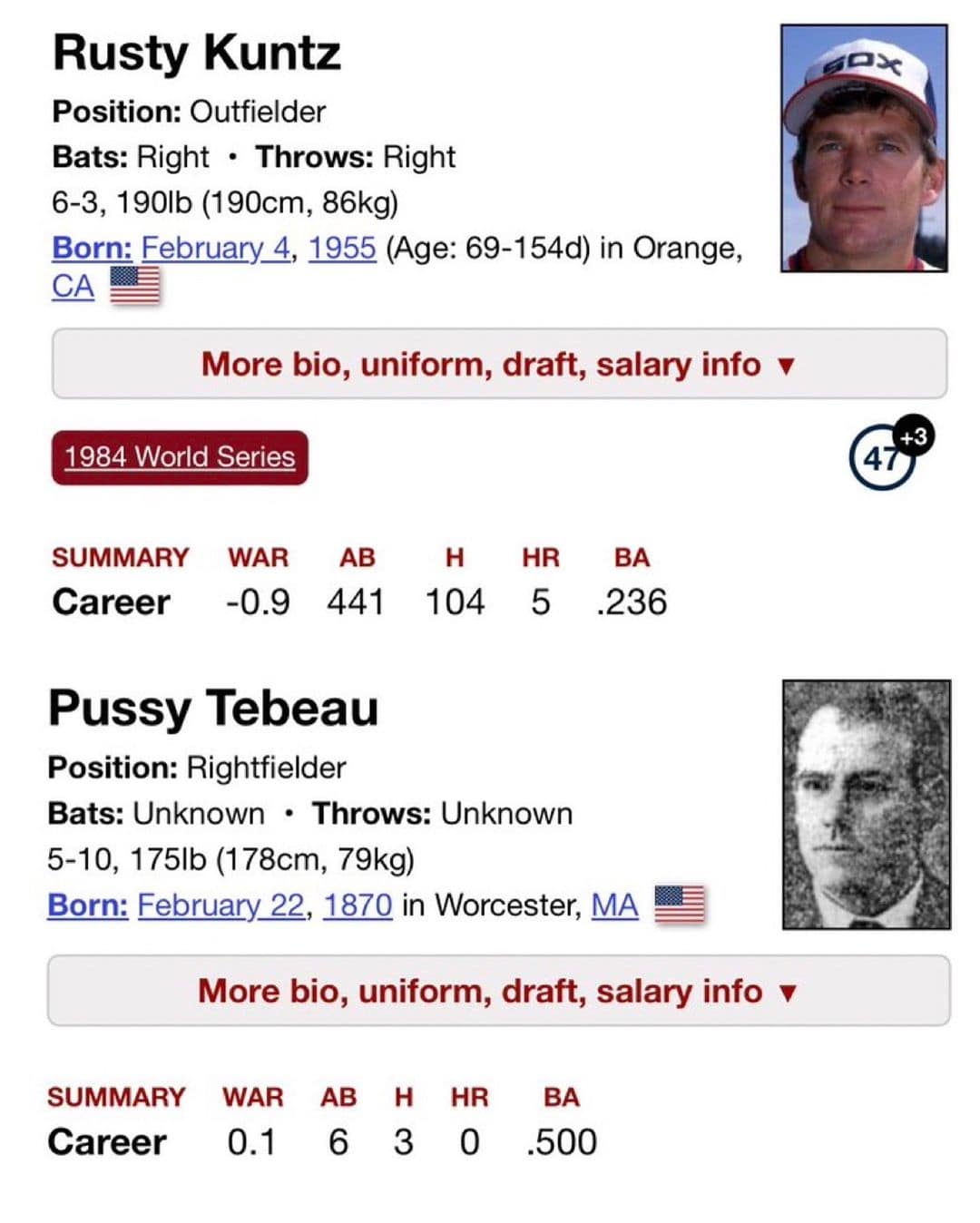 crazy baseball player names. Rusty Kuntz