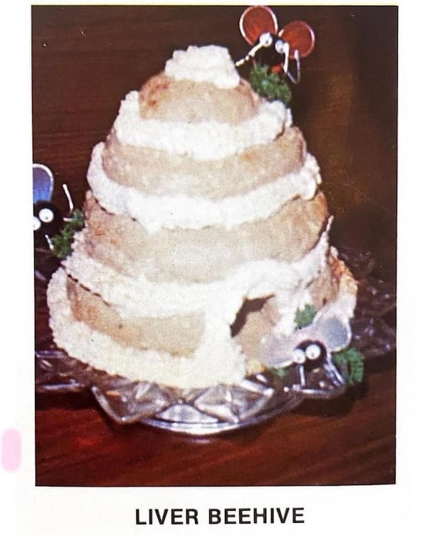 cursed food, weird food pics, vintage recipe books, strange food photos, unusual food images, old cookbooks, retro recipe collections