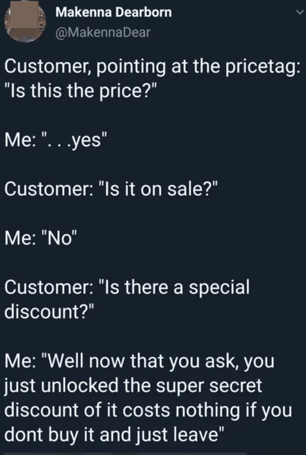 customer service memes, dumb customer stories, funny server stories, customer service jokes