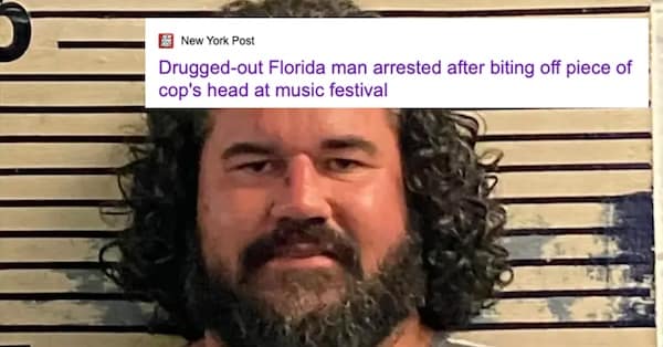 Drugged-out Florida man arrested after biting off piece of cop's head at music festival