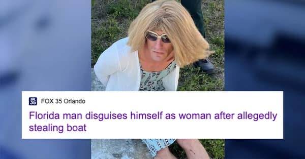 Florida man disguises himself as woman after allegedly stealing boat