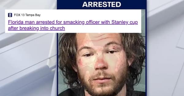 Florida man arrested for smacking officer with Stanley_cup after breaking into church