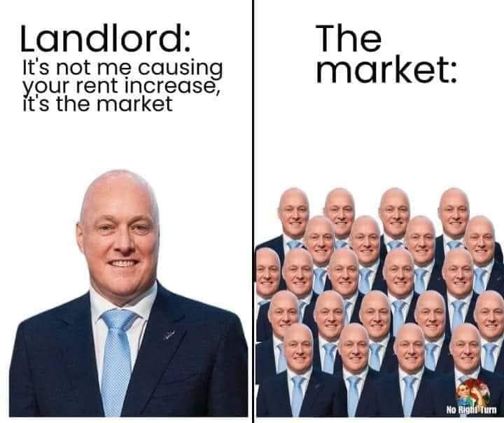funny memes. Landlord: It's not me causing your rent increase, it's the market The market: