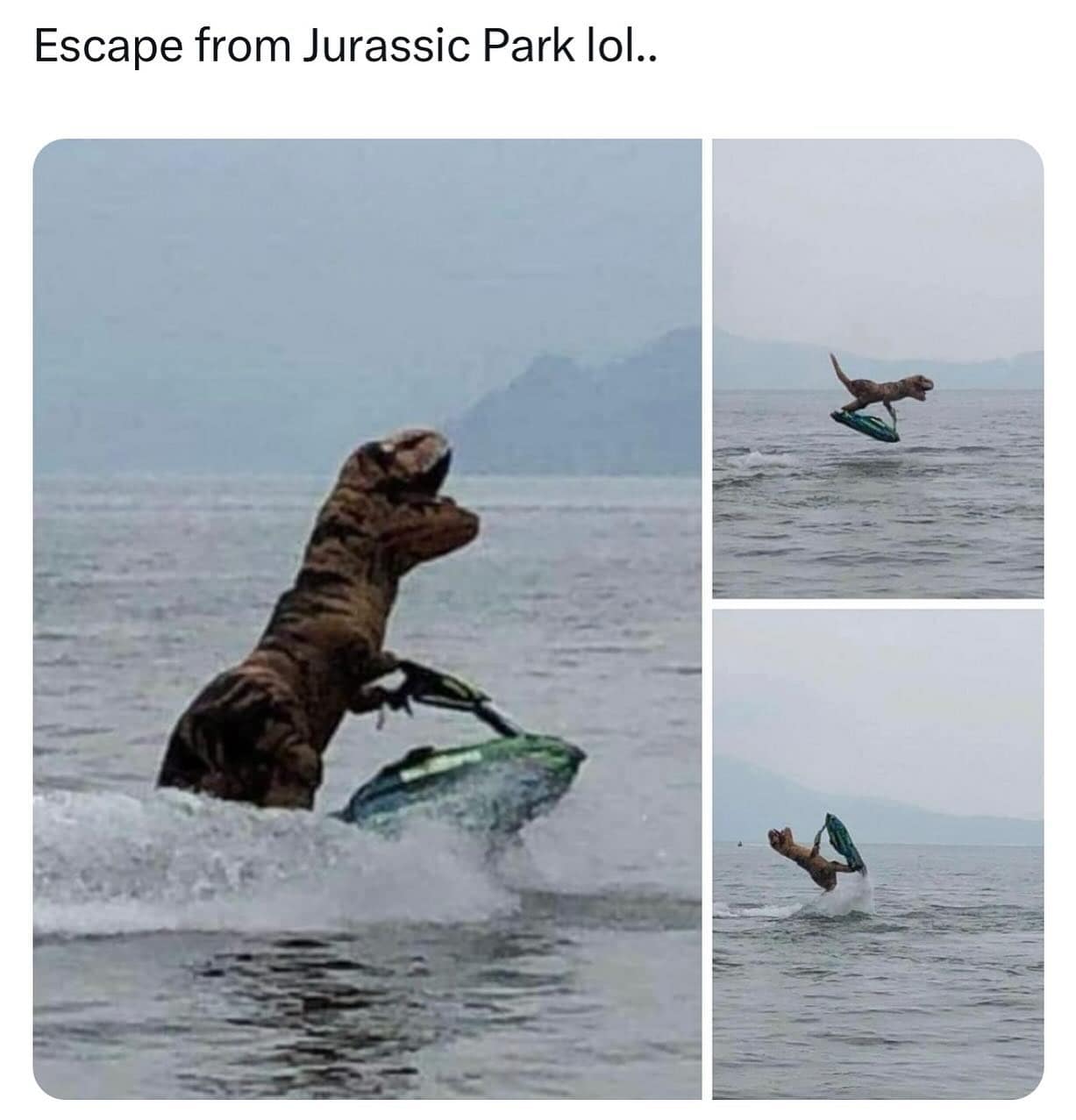 funny memes. Escape from Jurassic Park lol..
