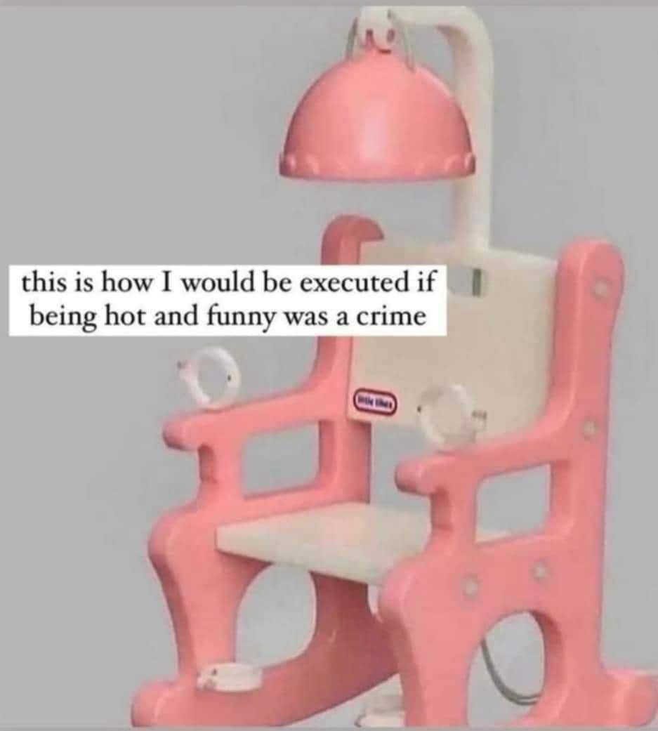 funny memes. this is how I would be executed if being hot and funny was a crime