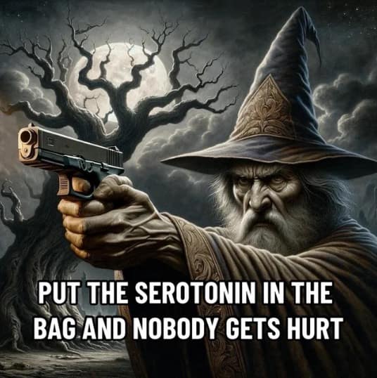 funny pics. PUT THE SEROTONIN IN THE BAG AND NOBODY GETS HURT