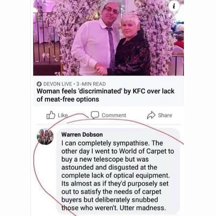 funny pics. Woman feels 'discriminated' by KFC over lack of meat-free options