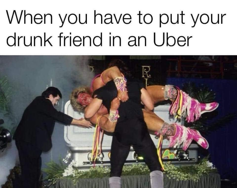 funny pics. When you have to put your drunk friend in an Uber