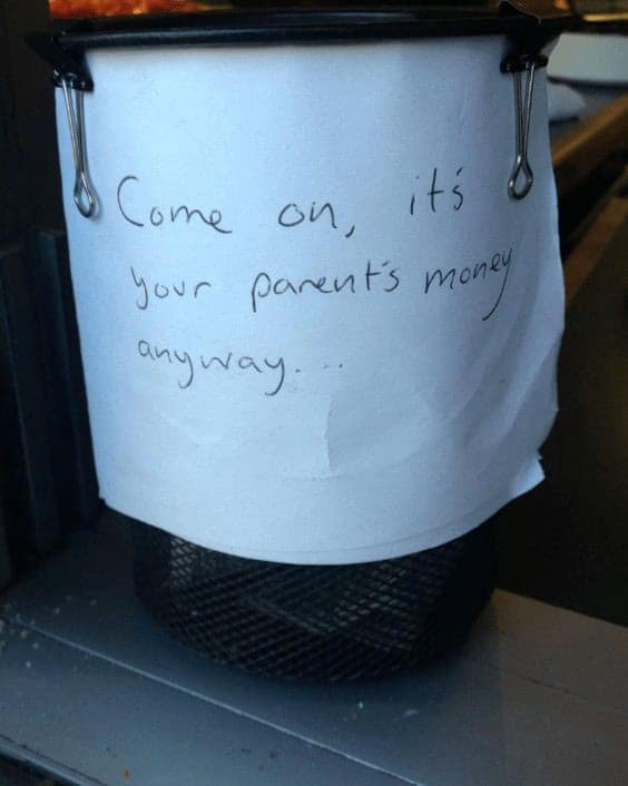 funny tip jars, creative tipping ideas, humorous tip containers, clever service industry jokes, witty tip jars, entertaining tip containers, funny tipping concepts