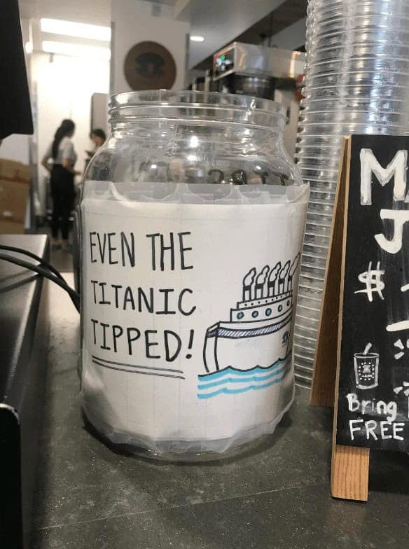 funny tip jars, creative tipping ideas, humorous tip containers, clever service industry jokes, witty tip jars, entertaining tip containers, funny tipping concepts