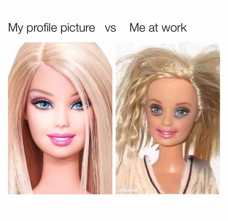 hair care memes. My profile picture vs Me at work