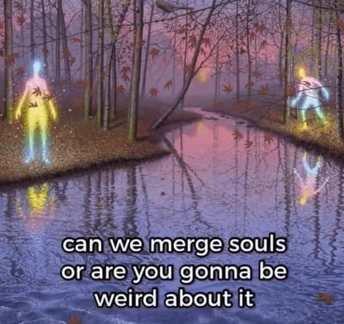 healthy relationship memes. can we merge souls or are you gonna be weird about it