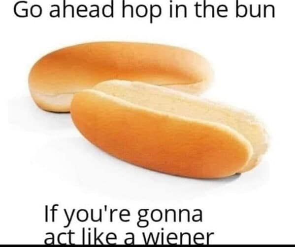 hot dog memes. Go ahead hop in the bun If you're gonna act like a wiener