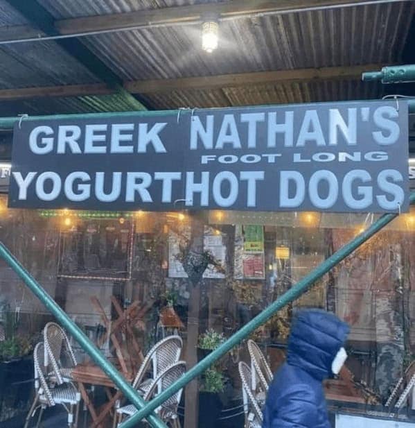 hot dog memes. GREEK 'NATHAN'S FOOT LONG YOGURTHOT DOGS