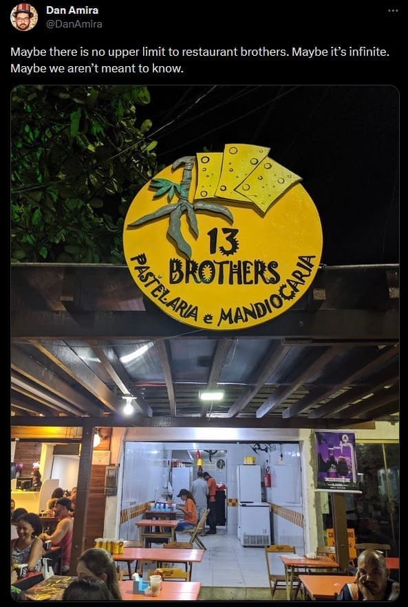 how many brothers saga, viral internet threads, restaurant memes, online quests