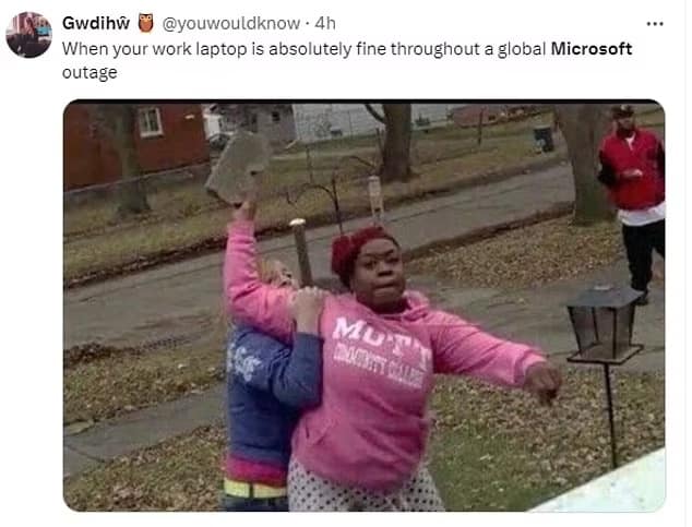 microsoft outage memes, blue screen of death memes, global tech fail humor, IT disaster jokes, Microsoft crash memes, tech outage laughs, system failure humor